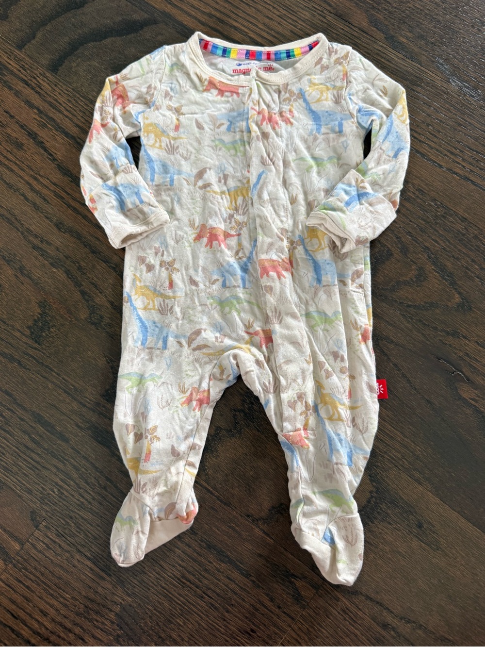 Magnetic Me Baby Footie Pajamas Dinosaur Print Size Newborn